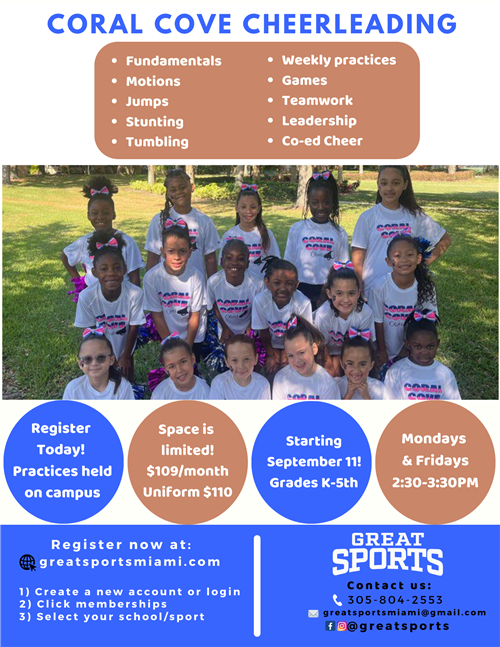 Great Sports cheer flyer